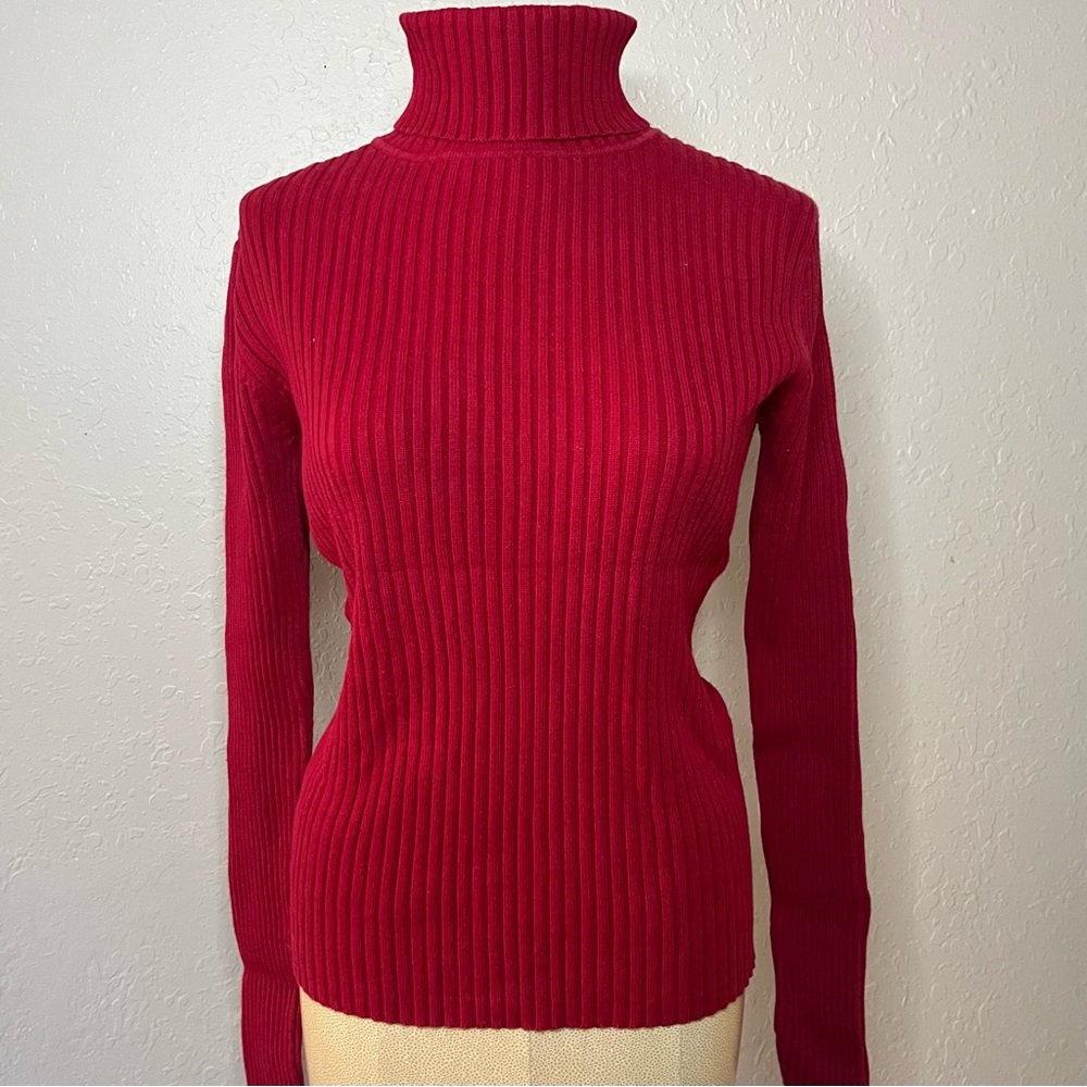 70’s Ribbed Long Red Turtleneck❤️❤️
